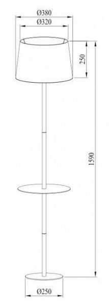 Торшер с полкой Arte Lamp Connor A2102PN-1WH в Тарко-Сале - tarko-sale.mebel24.online | фото 3