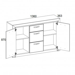 Тумба 2D3S, OLIVIA, цвет вудлайн крем/дуб анкона в Тарко-Сале - tarko-sale.mebel24.online | фото 2