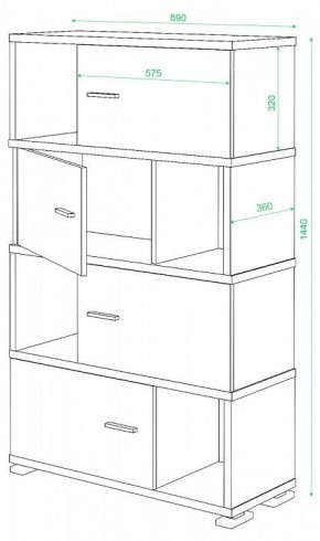 Тумба комбинированная Домино нельсон СБ-30/4 в Тарко-Сале - tarko-sale.mebel24.online | фото 2