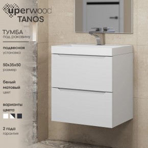 Тумба под раковину Uperwood Tanos 50 см, подвесная, белая матовая в Тарко-Сале - tarko-sale.mebel24.online | фото 6
