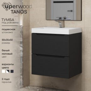 Тумба под раковину Uperwood Tanos 50 см, подвесная, черная матовая в Тарко-Сале - tarko-sale.mebel24.online | фото 4