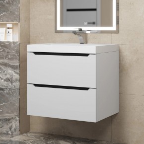 Тумба под раковину Uperwood Tanos 60 см, подвесная, белая/графит в Тарко-Сале - tarko-sale.mebel24.online | фото