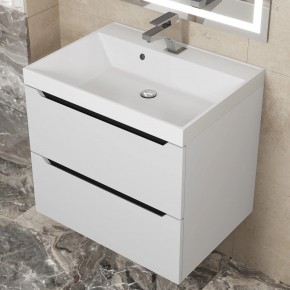 Тумба под раковину Uperwood Tanos 60 см, подвесная, белая/графит в Тарко-Сале - tarko-sale.mebel24.online | фото 10
