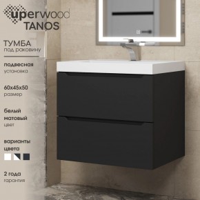 Тумба под раковину Uperwood Tanos 60 см, подвесная, черная матовая в Тарко-Сале - tarko-sale.mebel24.online | фото 3