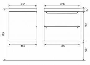Тумба под раковину Uperwood Tanos 60 см, подвесная, черная матовая в Тарко-Сале - tarko-sale.mebel24.online | фото 6