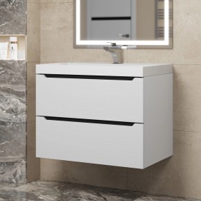 Тумба под раковину Uperwood Tanos 70 см, подвесная, белая/графит в Тарко-Сале - tarko-sale.mebel24.online | фото
