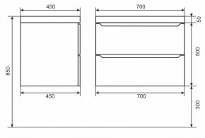 Тумба под раковину Uperwood Tanos 70 см, подвесная, белая/графит в Тарко-Сале - tarko-sale.mebel24.online | фото 6