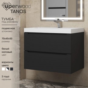 Тумба под раковину Uperwood Tanos 70 см, подвесная, черная матовая в Тарко-Сале - tarko-sale.mebel24.online | фото 3