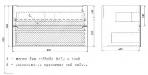 Тумба под раковину Uperwood Tanos 90 см, подвесная, белая матовая в Тарко-Сале - tarko-sale.mebel24.online | фото 3