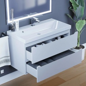 Тумба под раковину Uperwood Tanos 90 см, подвесная, белая матовая в Тарко-Сале - tarko-sale.mebel24.online | фото 4