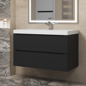 Тумба под раковину Uperwood Tanos 90 см, подвесная, черная матовая в Тарко-Сале - tarko-sale.mebel24.online | фото