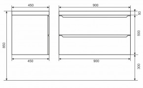 Тумба под раковину Uperwood Tanos 90 см, подвесная, черная матовая в Тарко-Сале - tarko-sale.mebel24.online | фото 6