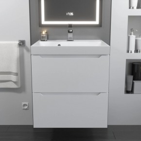 Тумба с раковиной Uperwood Tanos 50 см, подвесная, белая матовая в Тарко-Сале - tarko-sale.mebel24.online | фото 10