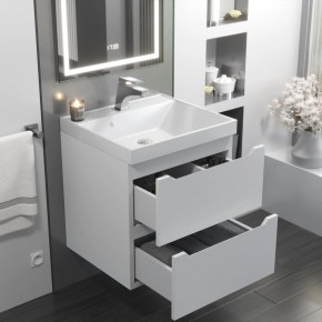 Тумба с раковиной Uperwood Tanos 50 см, подвесная, белая матовая в Тарко-Сале - tarko-sale.mebel24.online | фото 11