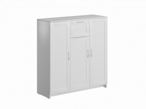 Тумба СИРИУС трехдверная с одним ящиком, цвет белый в Тарко-Сале - tarko-sale.mebel24.online | фото