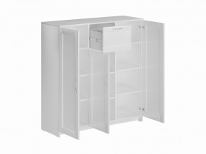 Тумба СИРИУС трехдверная с одним ящиком, цвет белый в Тарко-Сале - tarko-sale.mebel24.online | фото 2