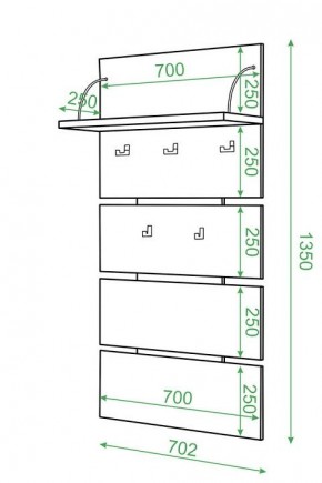 Вешалка настенная Домино нельсон СТ-50 в Тарко-Сале - tarko-sale.mebel24.online | фото 2