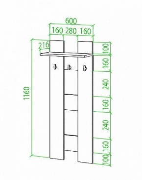 Вешалка настенная Toivo Веш в Тарко-Сале - tarko-sale.mebel24.online | фото 2